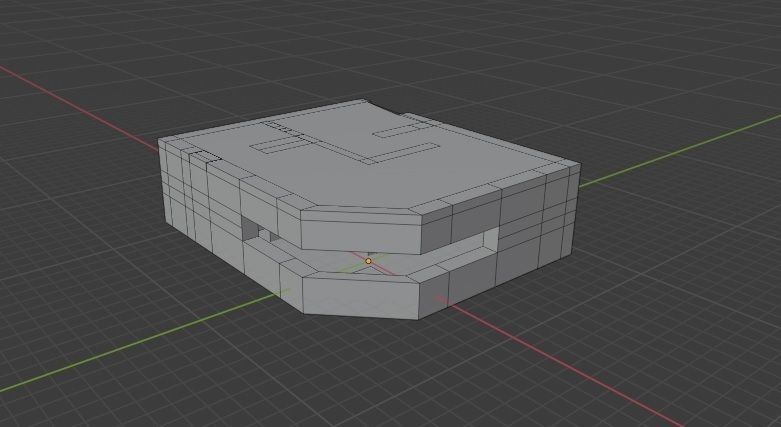 Bunker house with door and windows 3D model_1