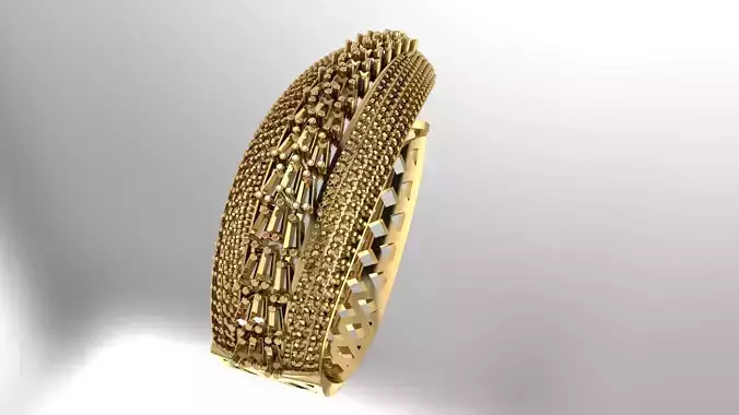 Luxury earring with diamonds 3D print model 