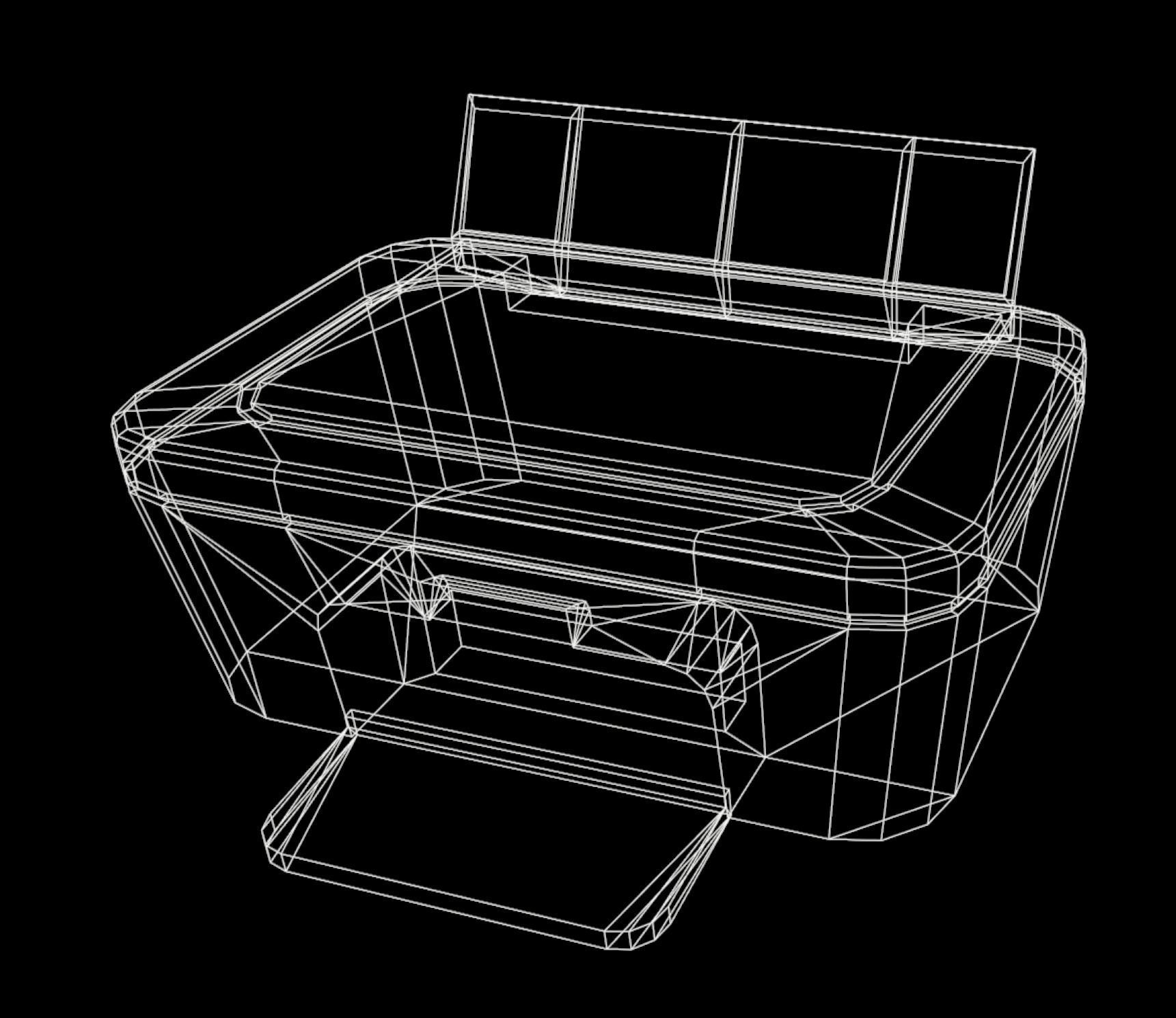 Xerox machine Low-poly 3D model_7