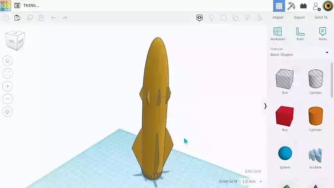 Model Rocket on computer screen