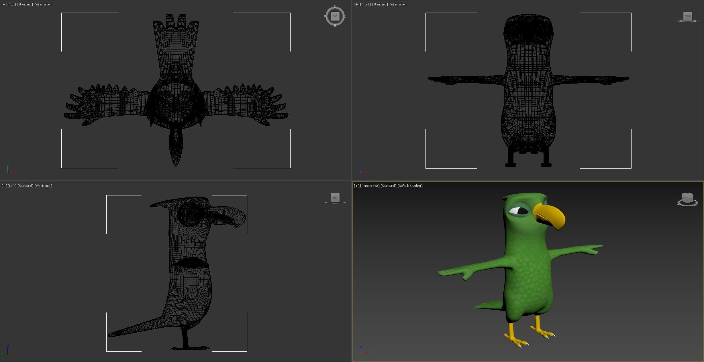 Parrot with wings spread out 3D model_6