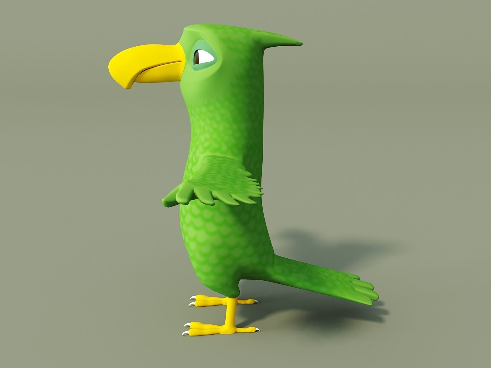 Parrot with wings spread out 3D model_1