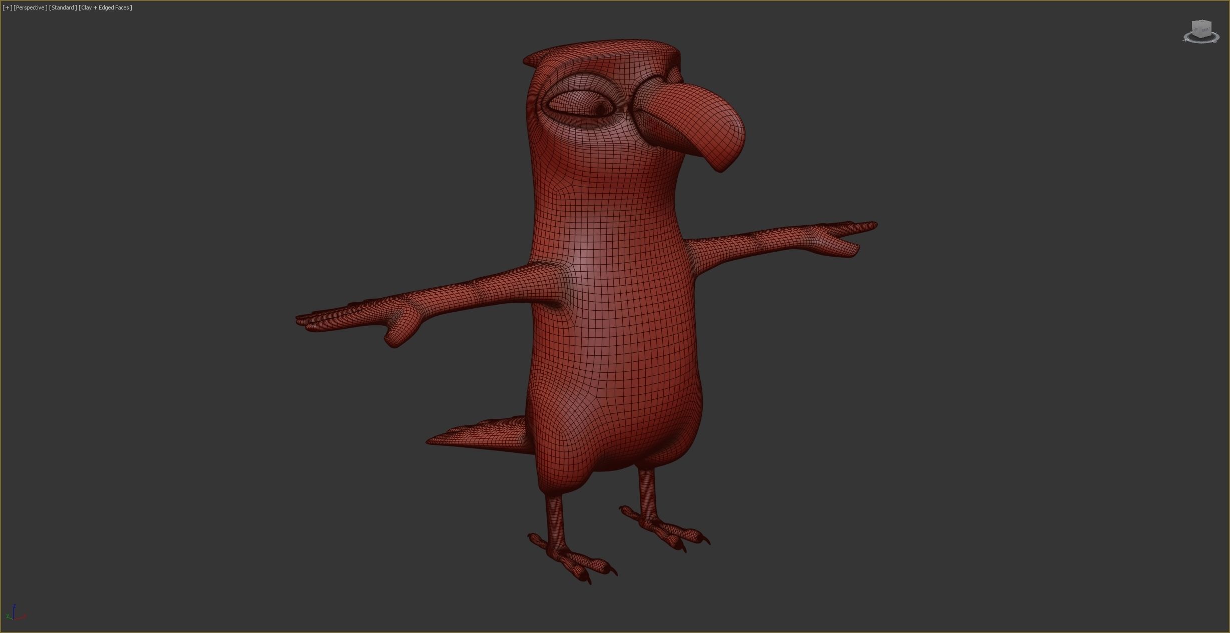 Parrot with wings spread out 3D model_7