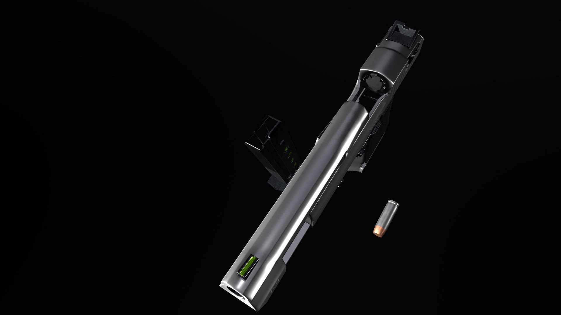 Desert Eagle and Bullet Low-poly 3D model_6