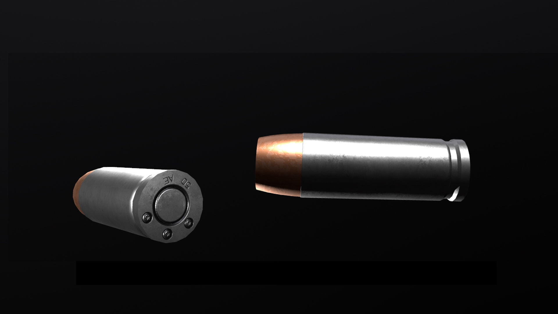 Desert Eagle and Bullet Low-poly 3D model_4