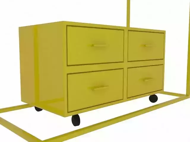 Yellow drawer with a hanger