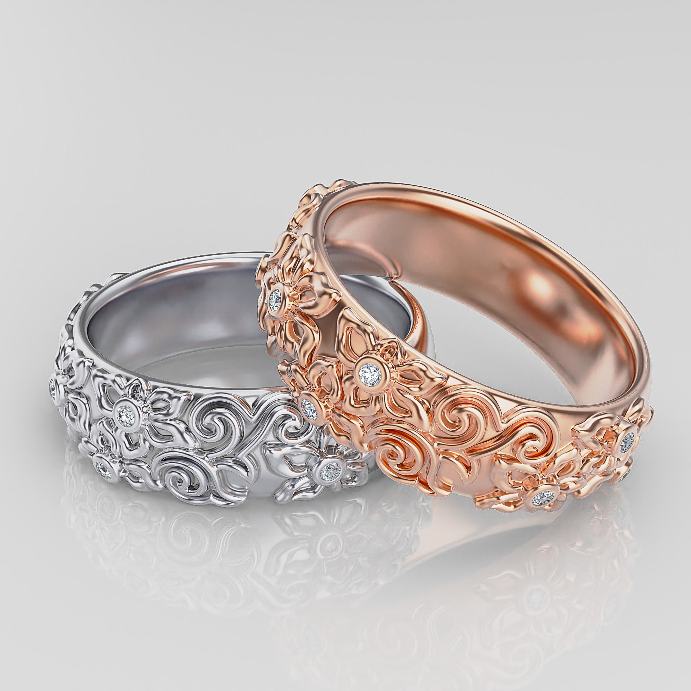 Wedding Bands 3D print model_16