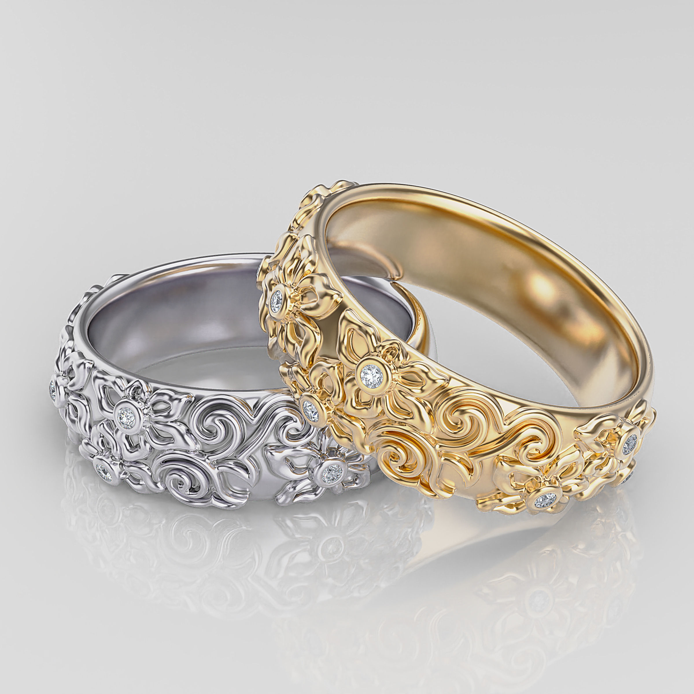 Wedding Bands 3D print model_27