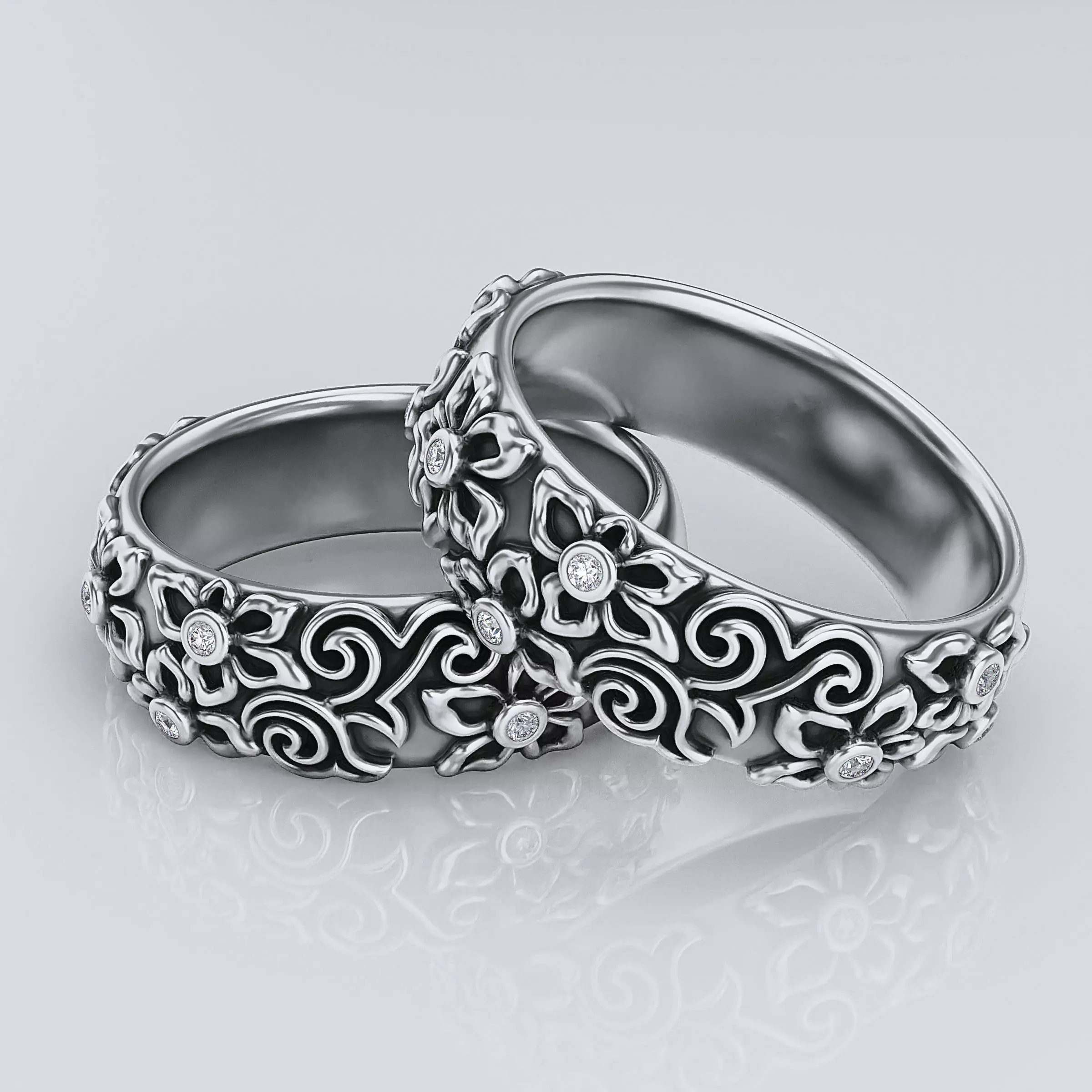 Wedding Bands 3D print model_0