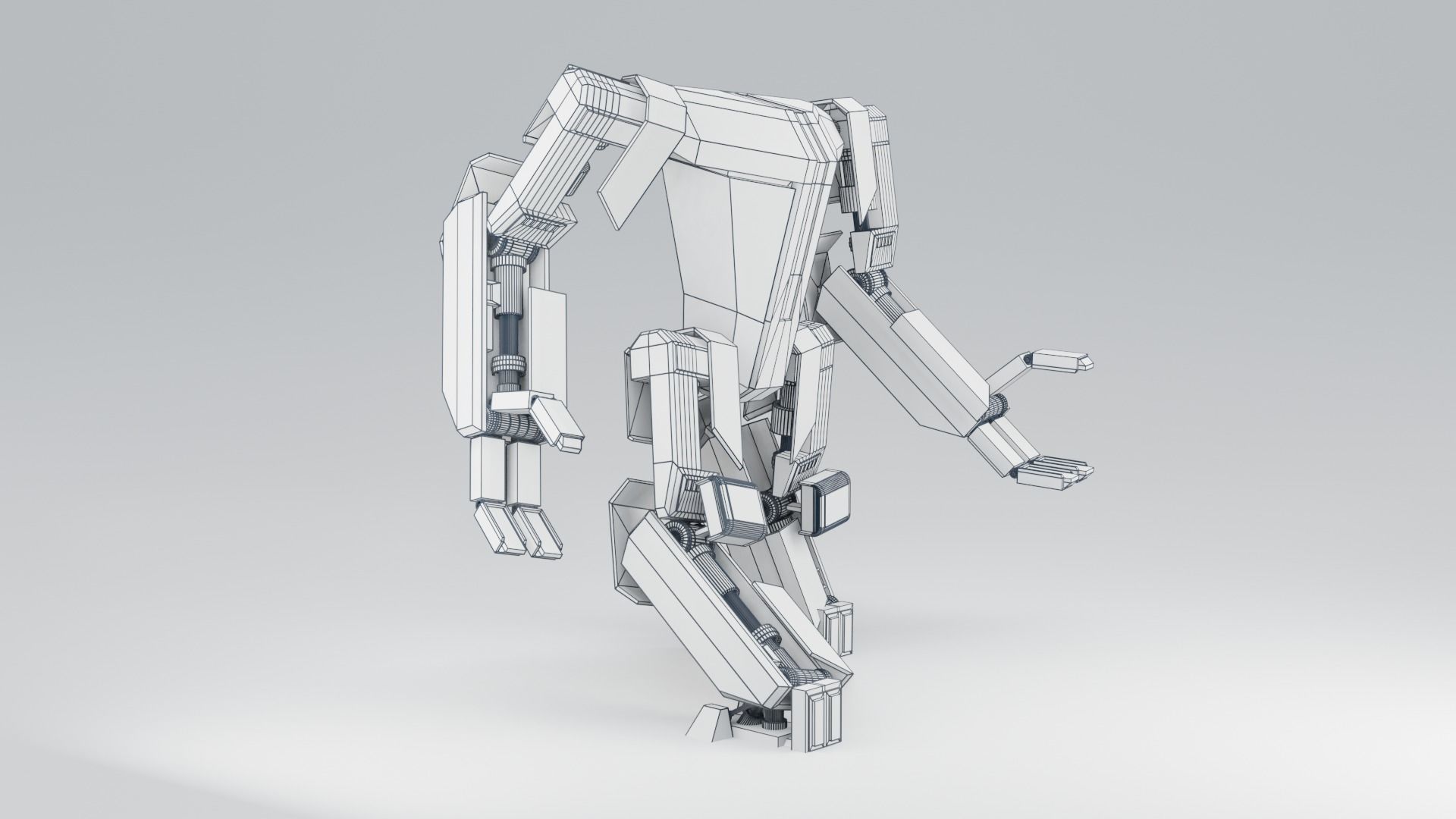 Futuristic Sci-fi Robot Low-poly 3D model_11
