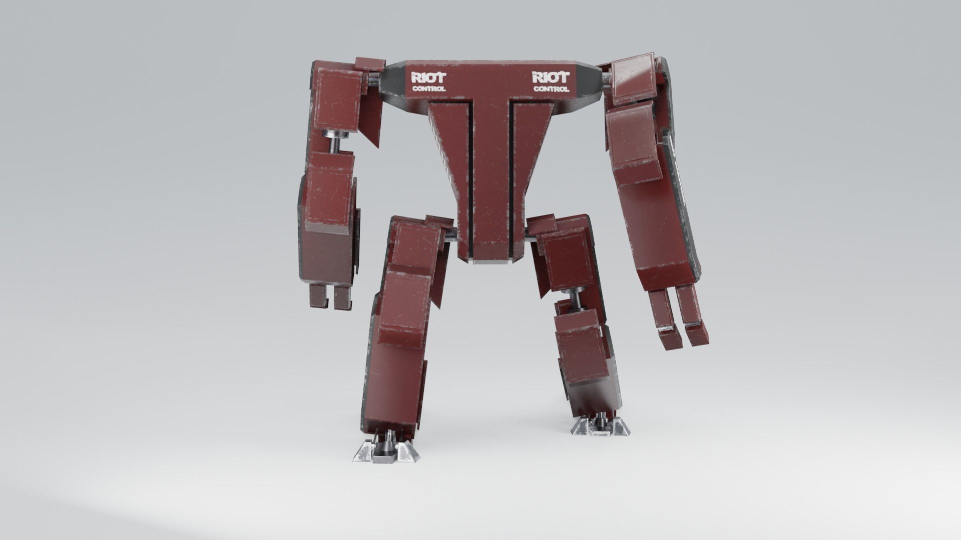 Futuristic Sci-fi Robot Low-poly 3D model_6