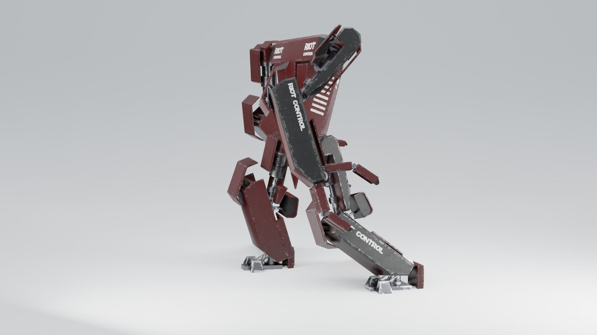 Futuristic Sci-fi Robot Low-poly 3D model_4