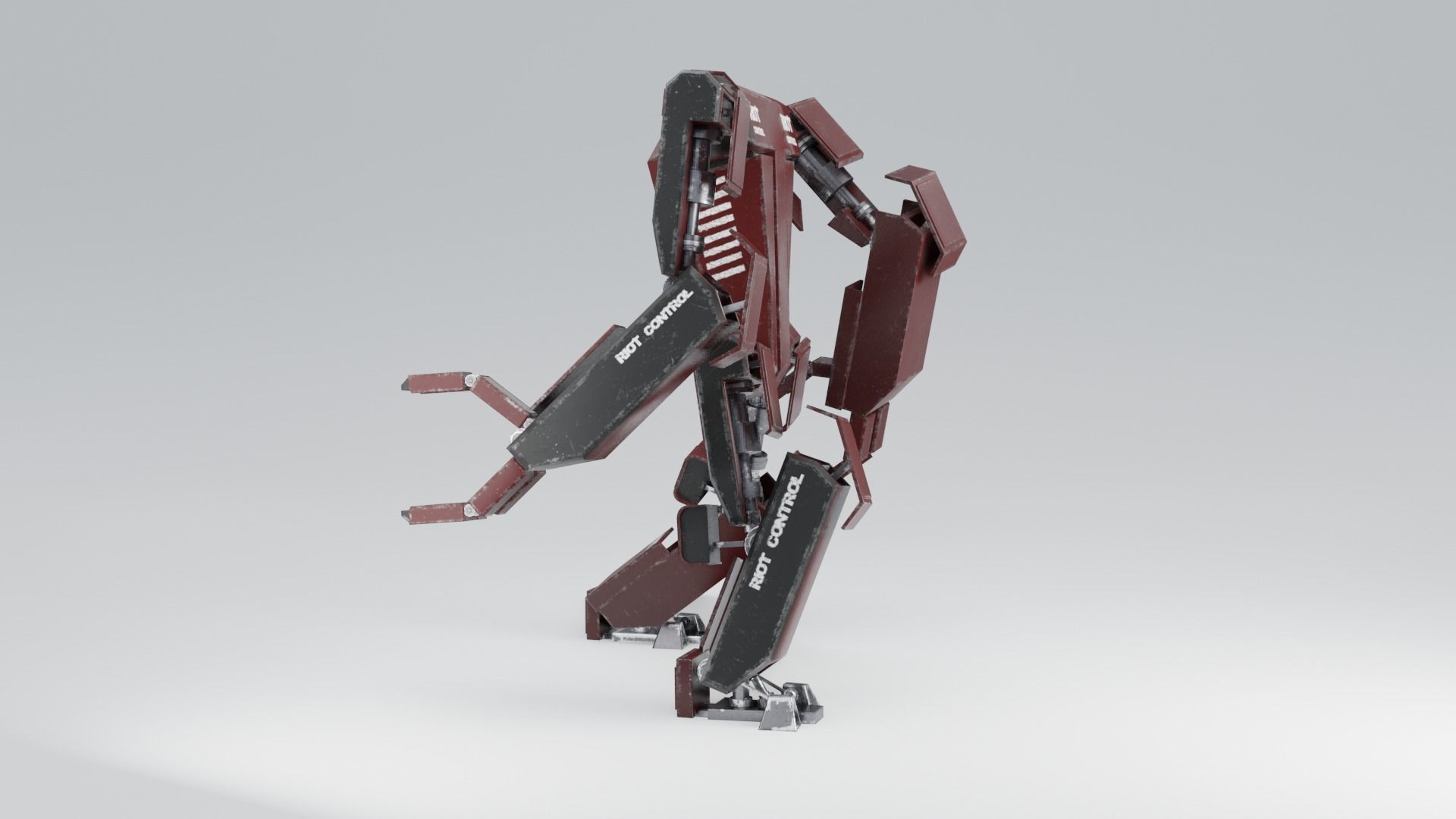 Futuristic Sci-fi Robot Low-poly 3D model_8