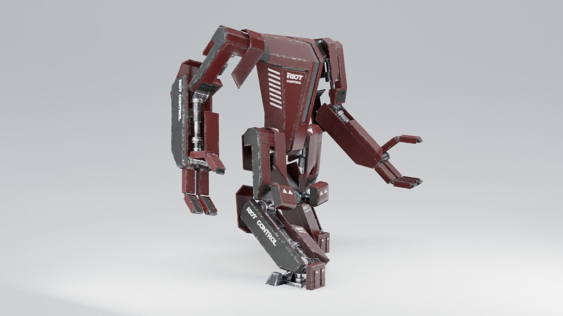 Futuristic Sci-fi Robot Low-poly 3D model_2