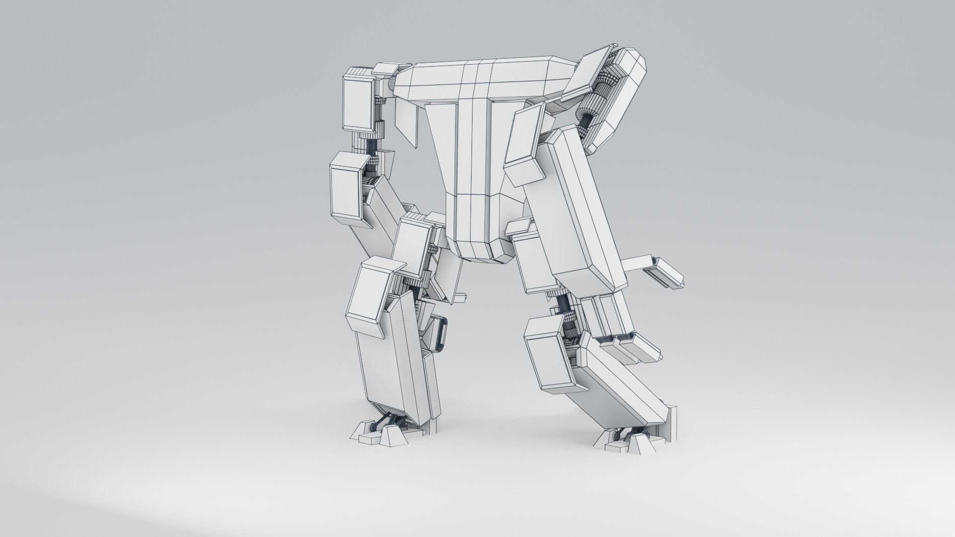 Futuristic Sci-fi Robot Low-poly 3D model_14