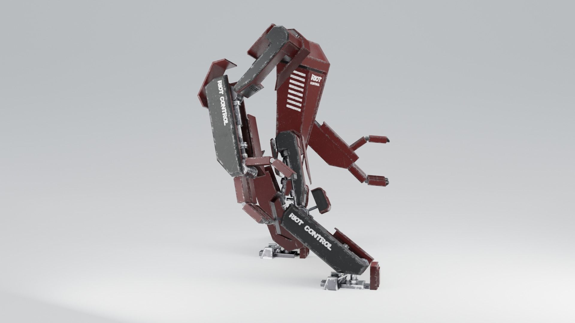 Futuristic Sci-fi Robot Low-poly 3D model_3
