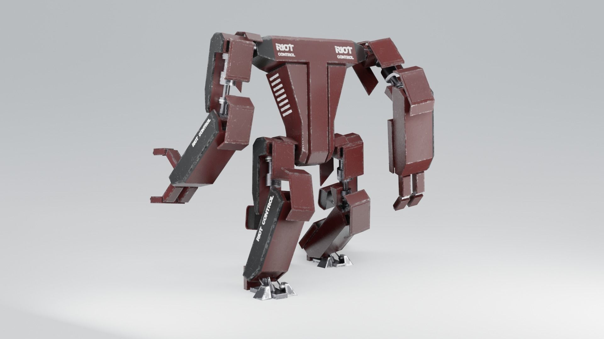Futuristic Sci-fi Robot Low-poly 3D model_7