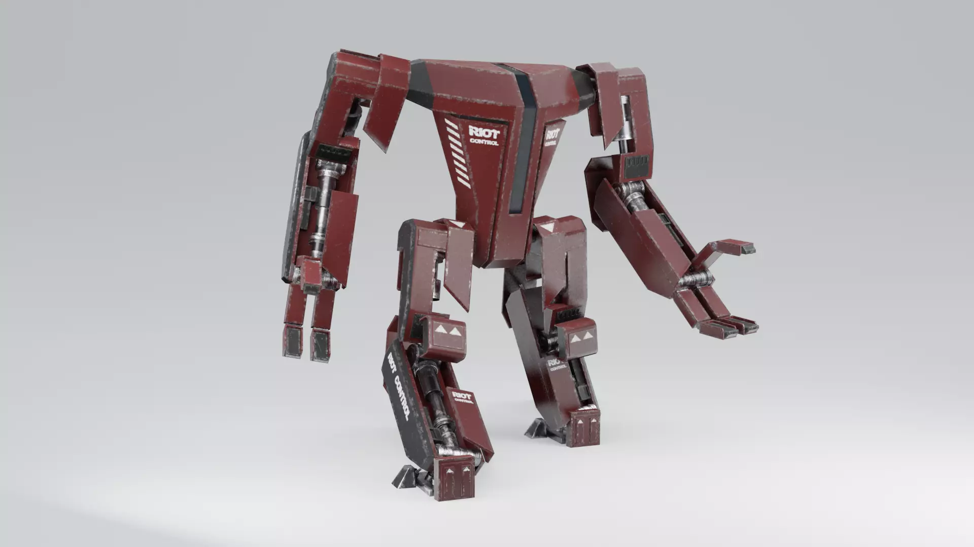 Futuristic Sci-fi Robot Low-poly 3D model_0
