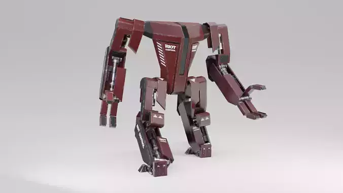Futuristic Sci-fi Robot Low-poly 3D model