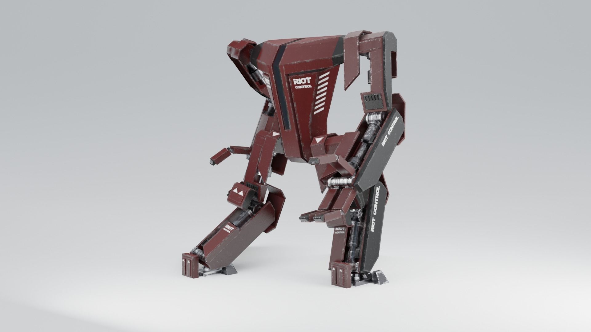 Futuristic Sci-fi Robot Low-poly 3D model_9