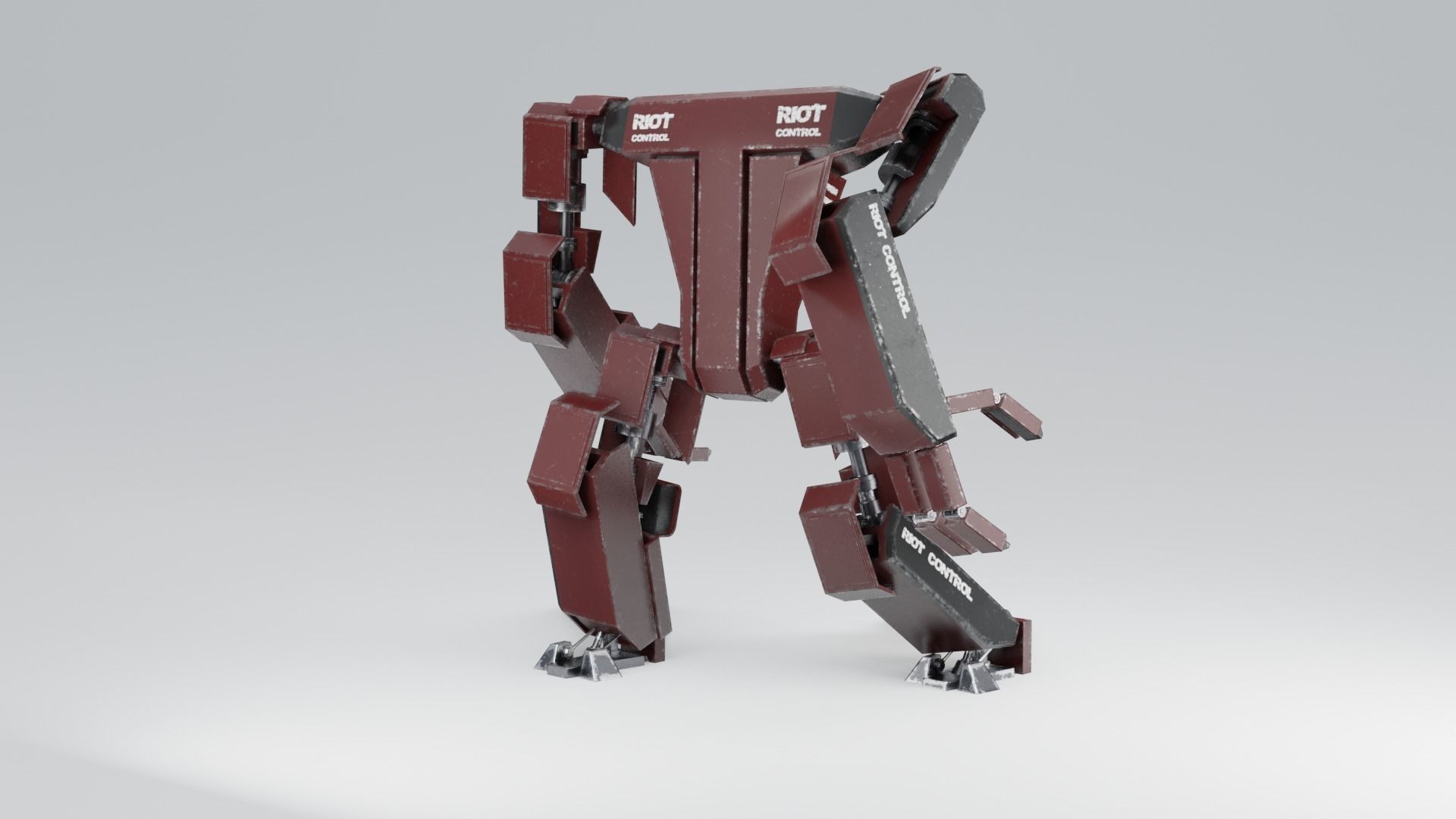 Futuristic Sci-fi Robot Low-poly 3D model_5