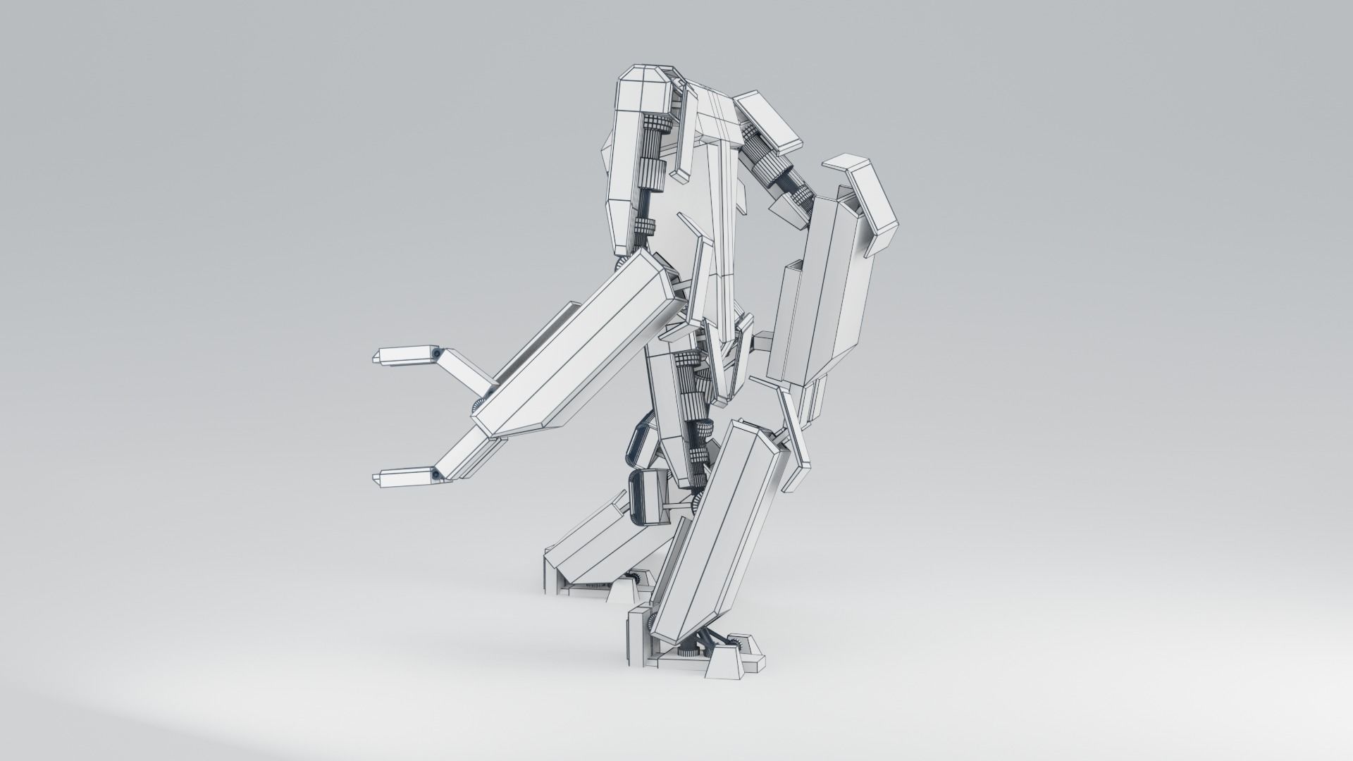 Futuristic Sci-fi Robot Low-poly 3D model_17