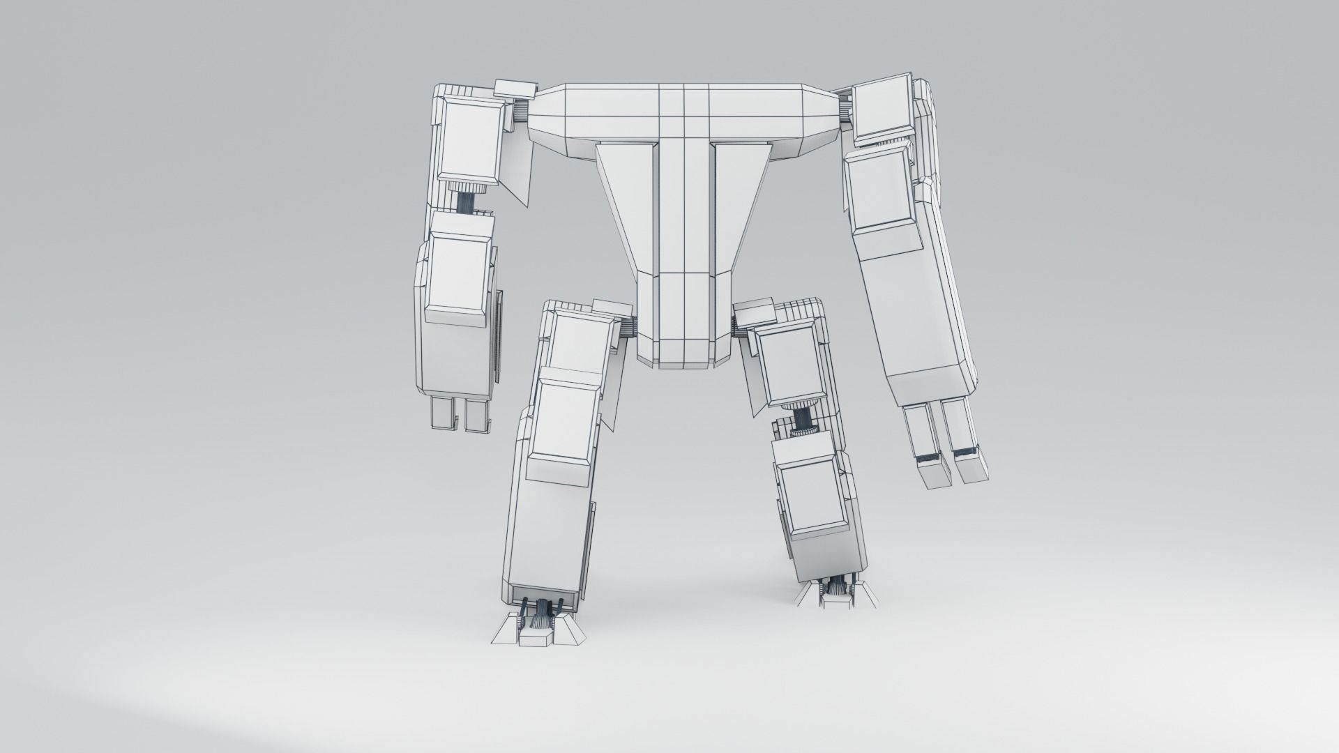 Futuristic Sci-fi Robot Low-poly 3D model_15