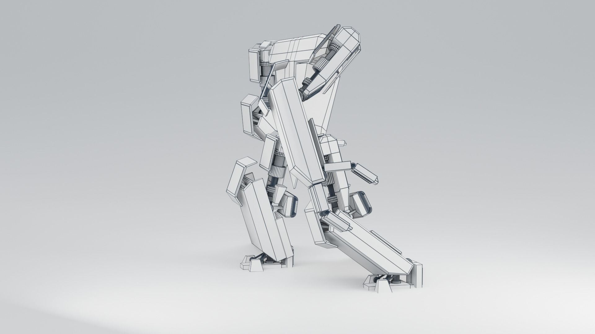 Futuristic Sci-fi Robot Low-poly 3D model_13
