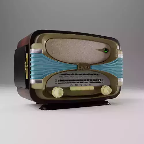 Retro radio Oceanic Surcouf 3D model Low-poly 3D model Retro radio Oceanic Surcouf 3D model Low-poly 3D model