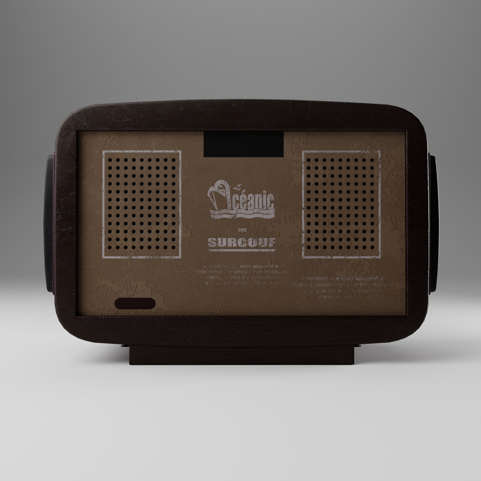 Retro radio Oceanic Surcouf 3D model Low-poly 3D model_7