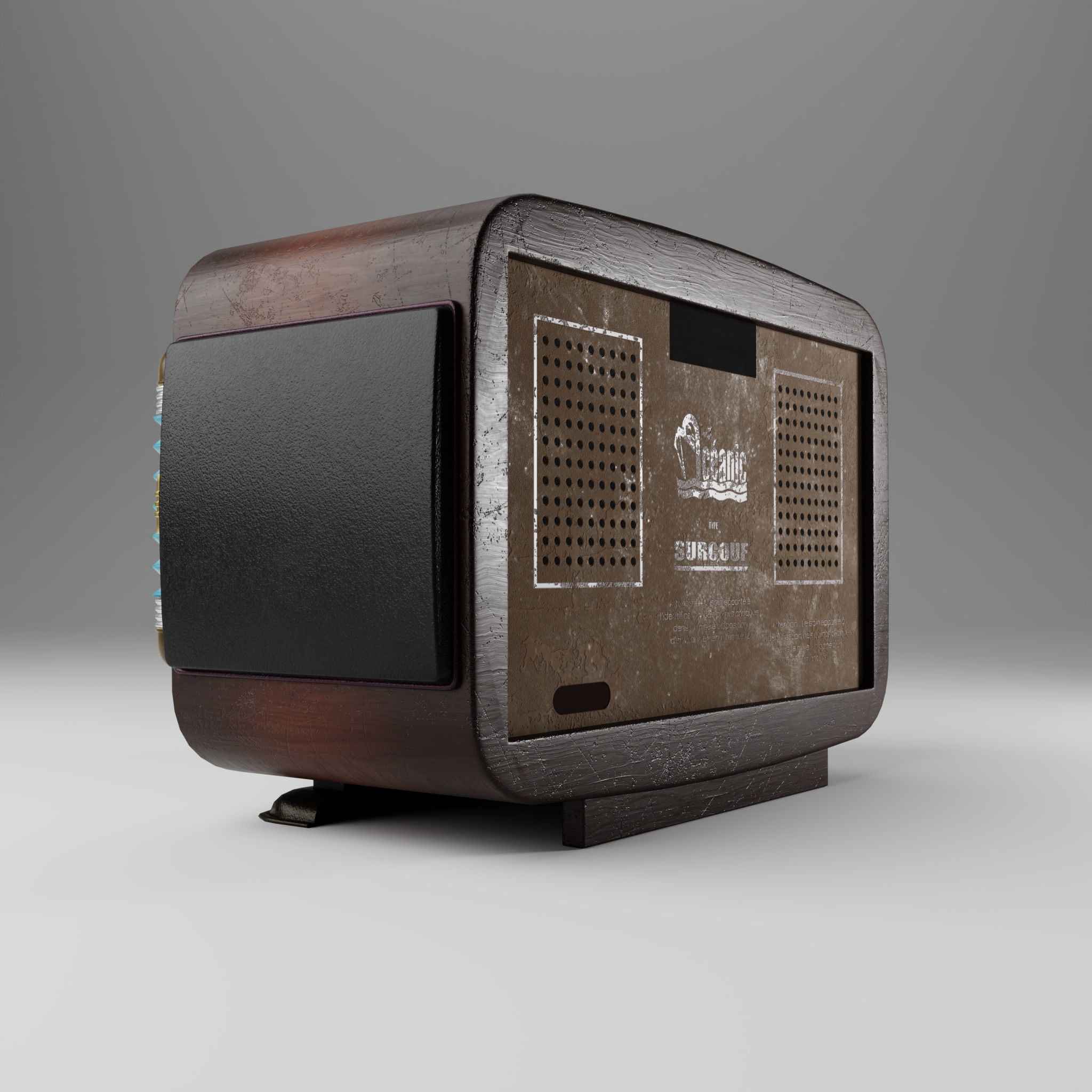 Retro radio Oceanic Surcouf 3D model Low-poly 3D model_6