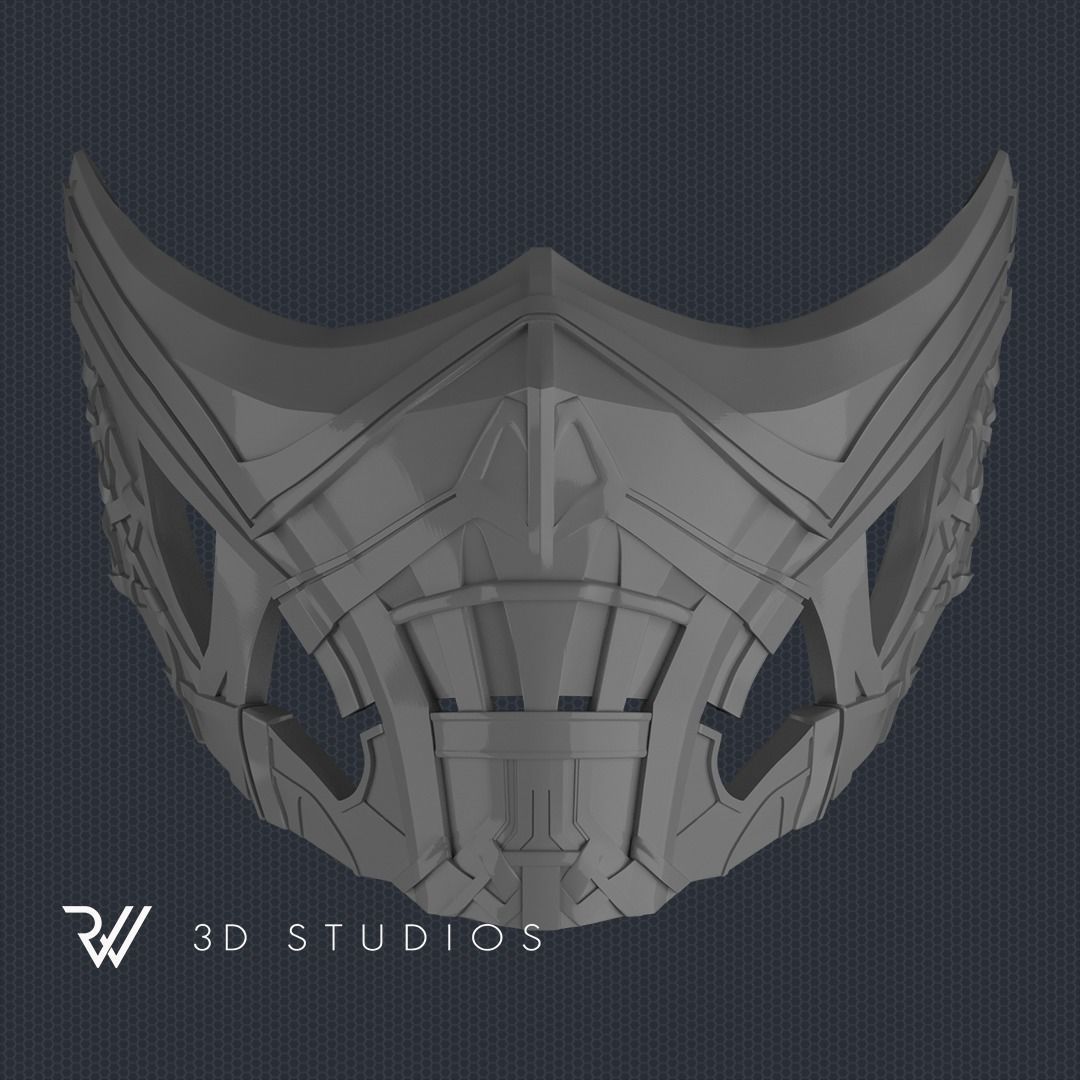 Scorpion New Mask - Mortal Kombat Movie 2021 - STL File 3D print model_3