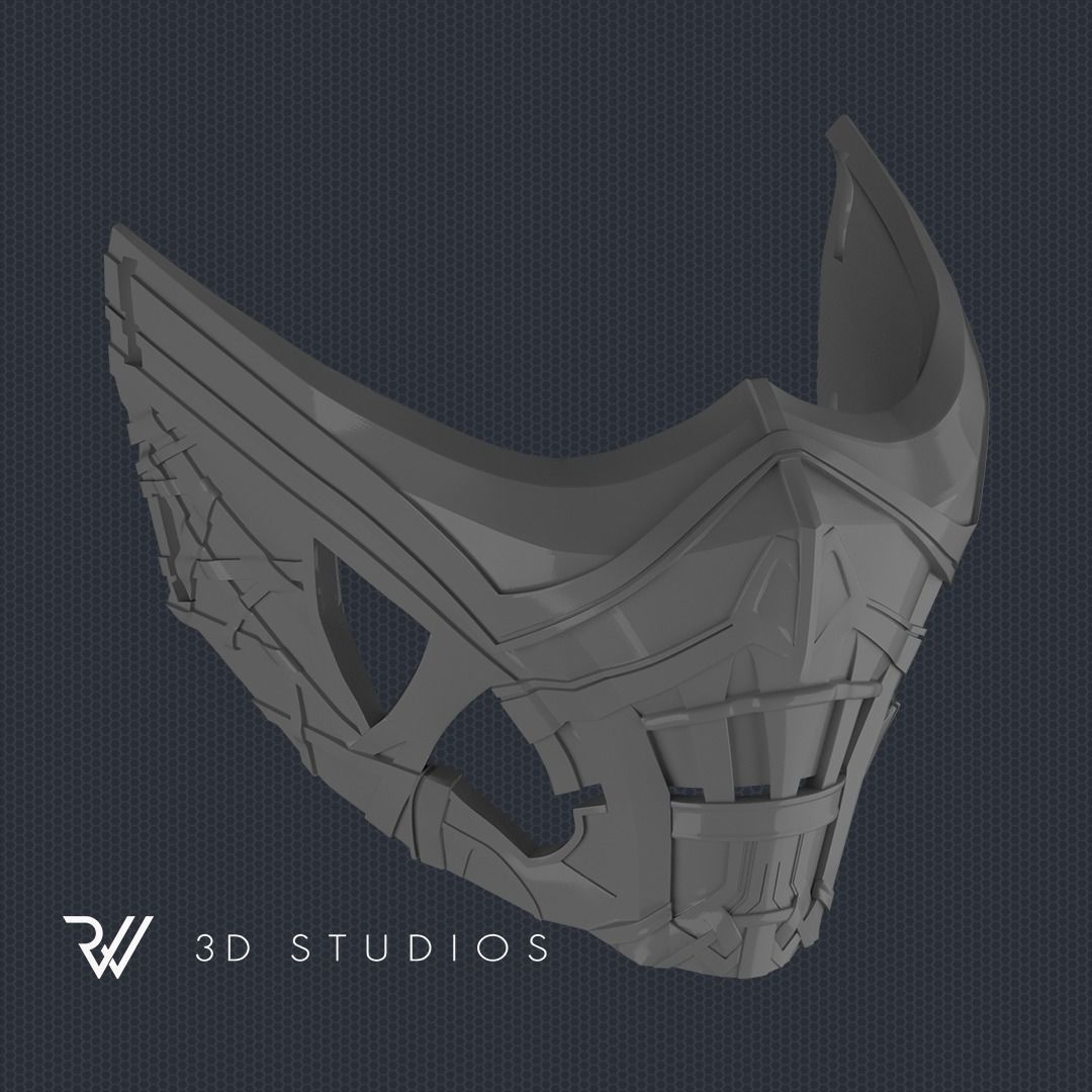 Scorpion New Mask - Mortal Kombat Movie 2021 - STL File 3D print model_5