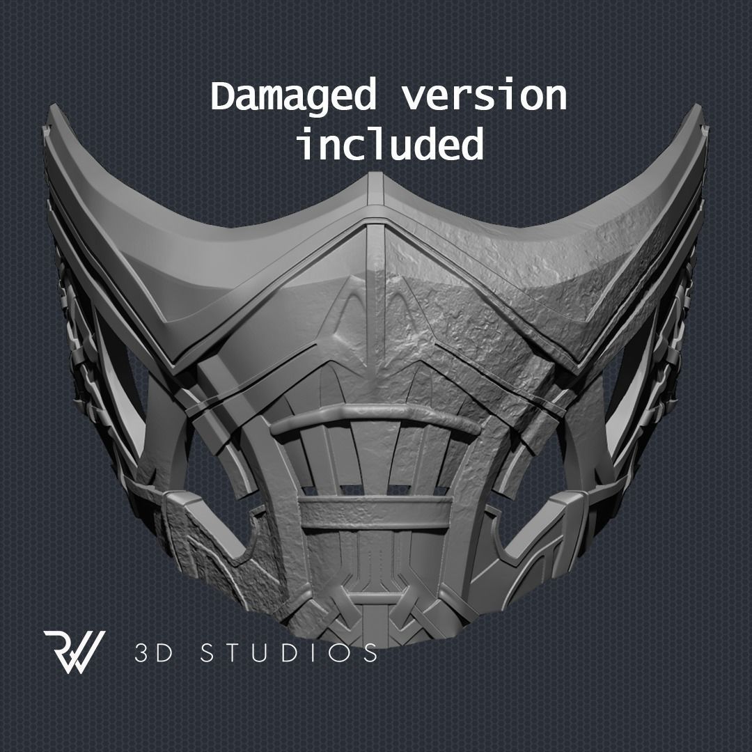 Scorpion New Mask - Mortal Kombat Movie 2021 - STL File 3D print model_6