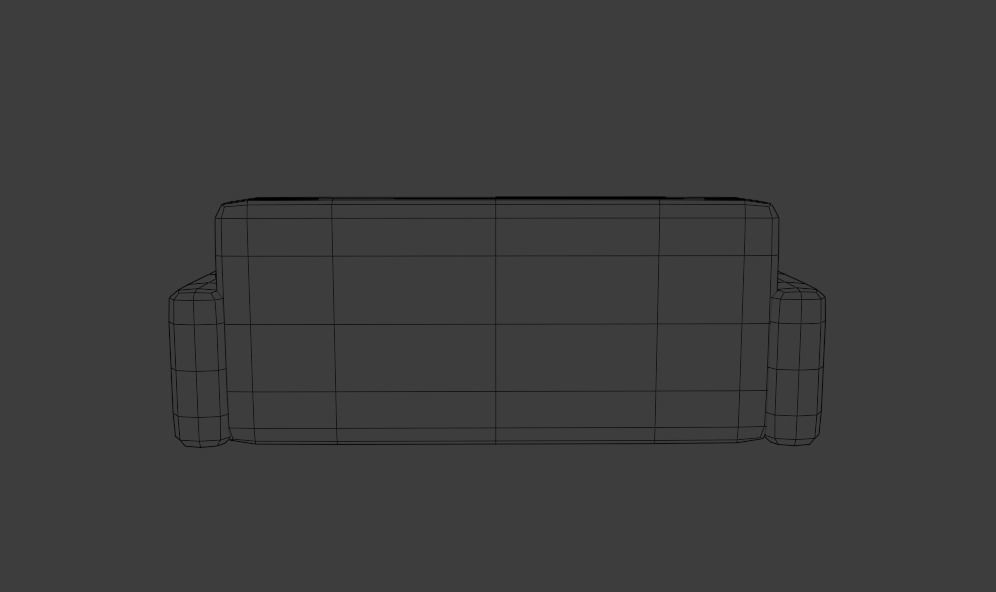 White sofa with leather texture Low-poly 3D model_5