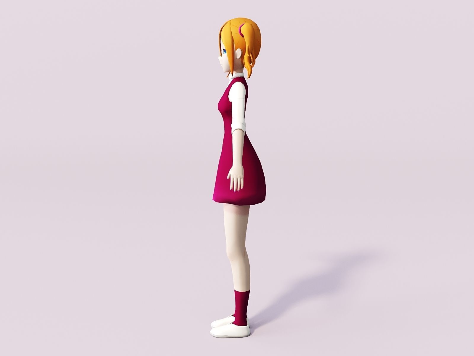 Cartoon girl 3D model_1