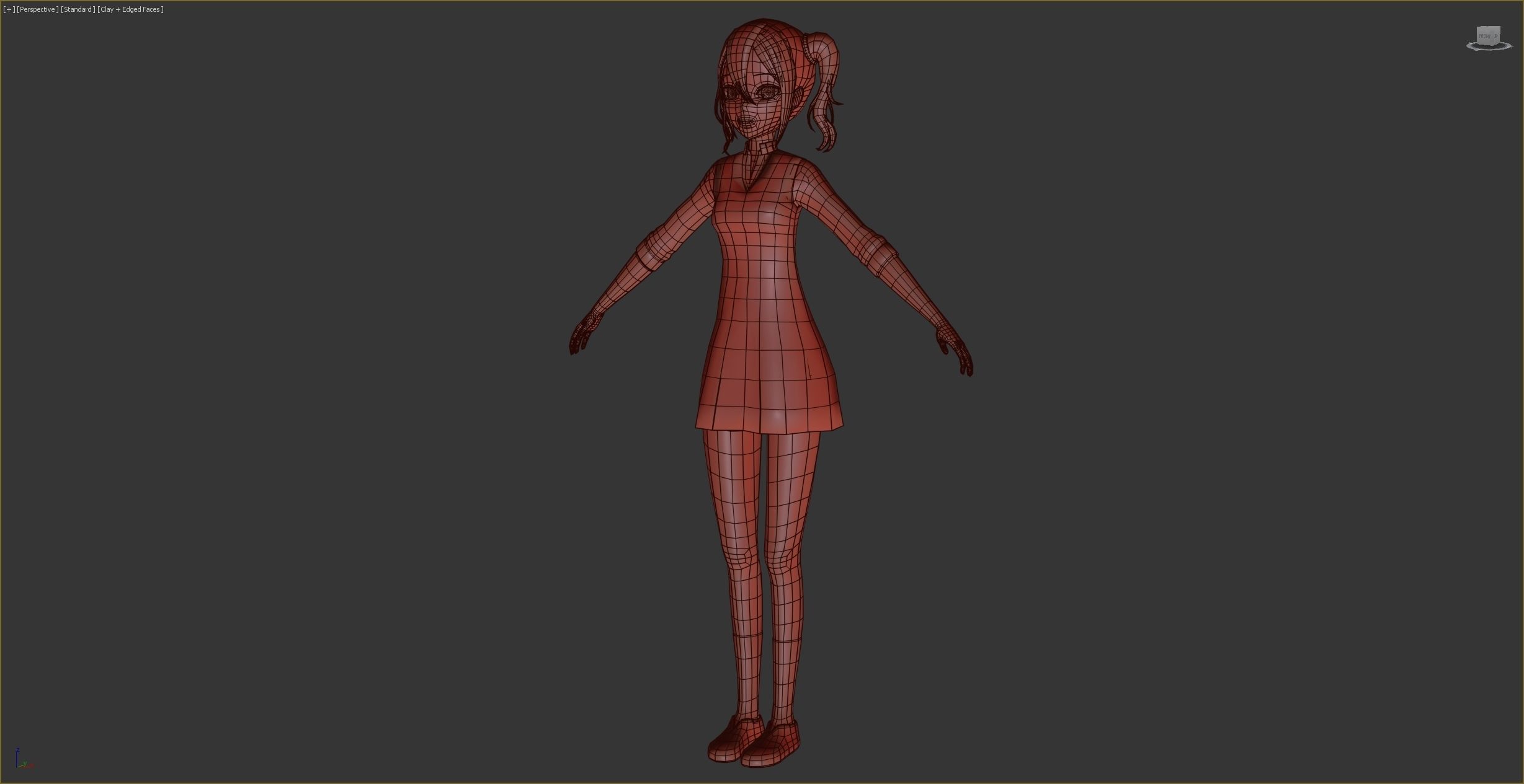 Cartoon girl 3D model_7