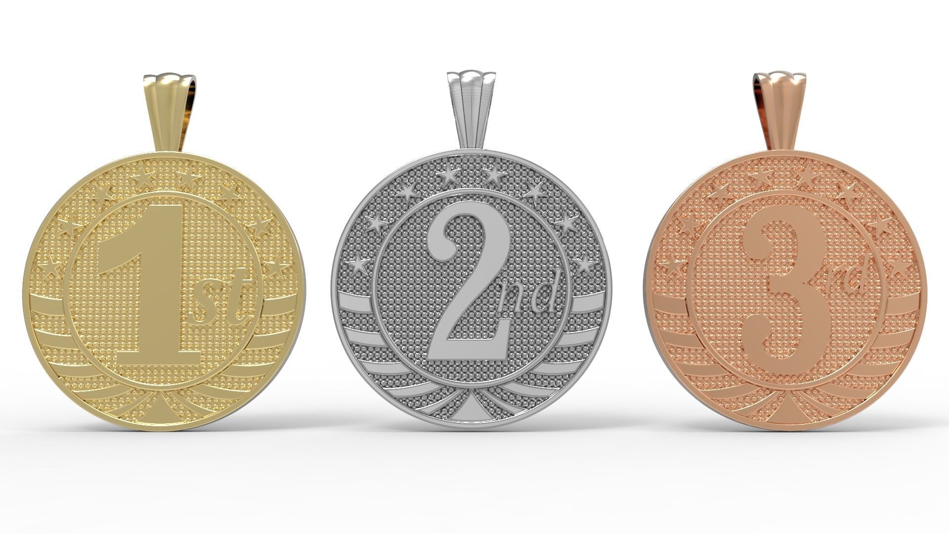 medallion 1st  2nd  3rd 3D print model_48