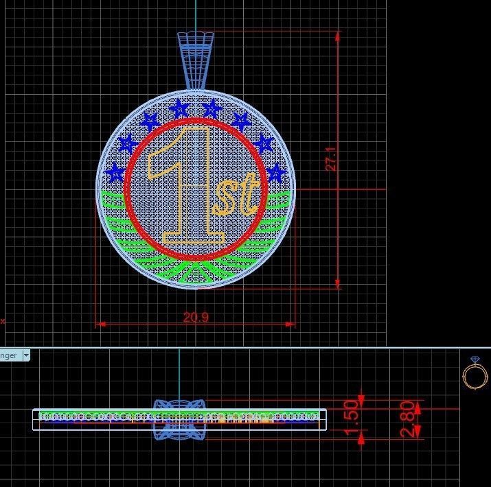 medallion 1st  2nd  3rd 3D print model_9