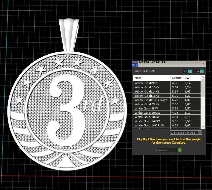 medallion 1st  2nd  3rd 3D print model_27