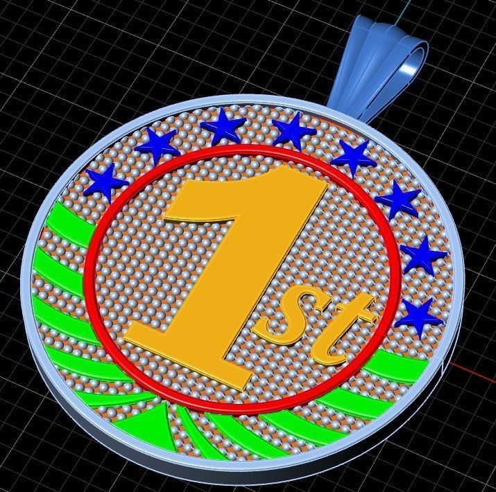 medallion 1st  2nd  3rd 3D print model_7
