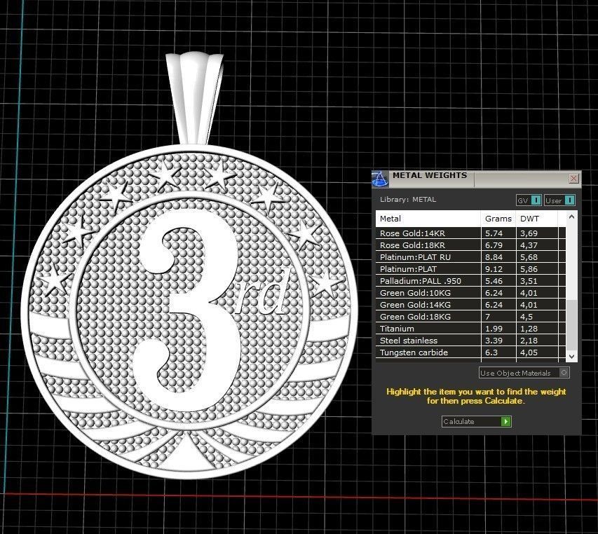 medallion 1st  2nd  3rd 3D print model_26