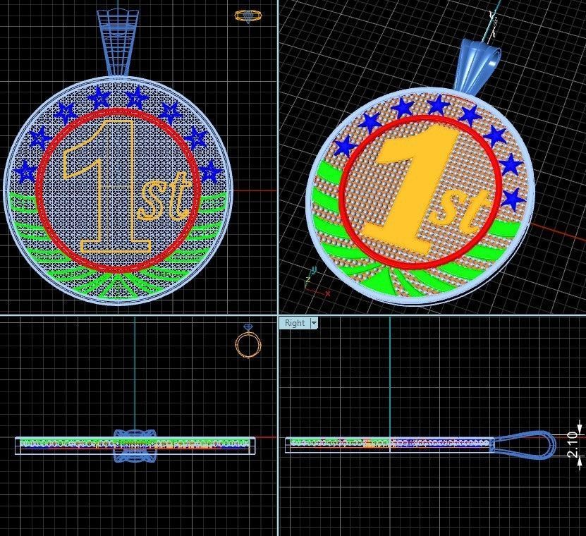 medallion 1st  2nd  3rd 3D print model_12