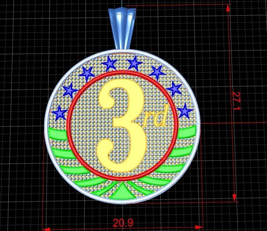 medallion 1st  2nd  3rd 3D print model_25