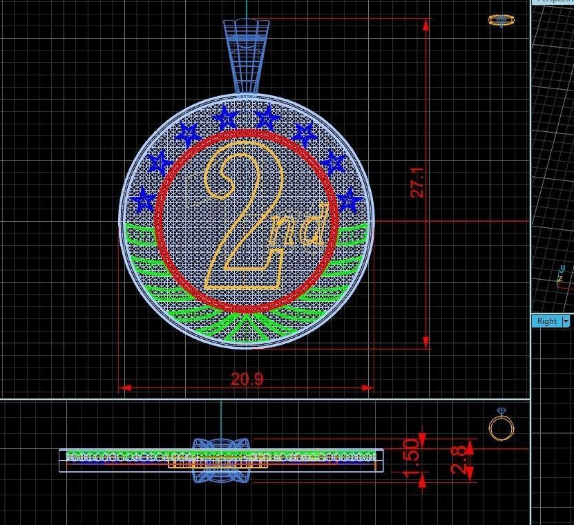 medallion 1st  2nd  3rd 3D print model_15