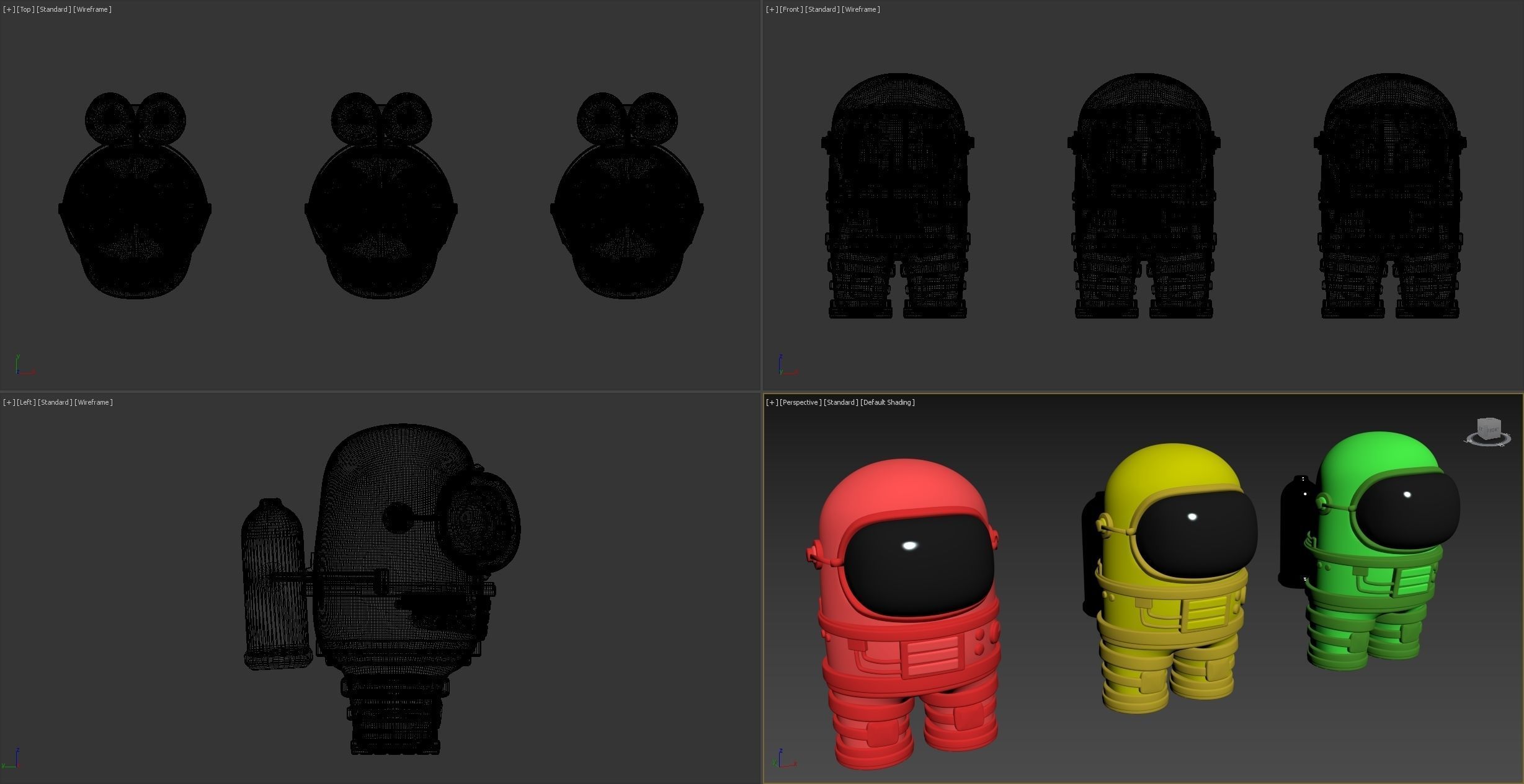 Cartoon astronaut 3D model_6