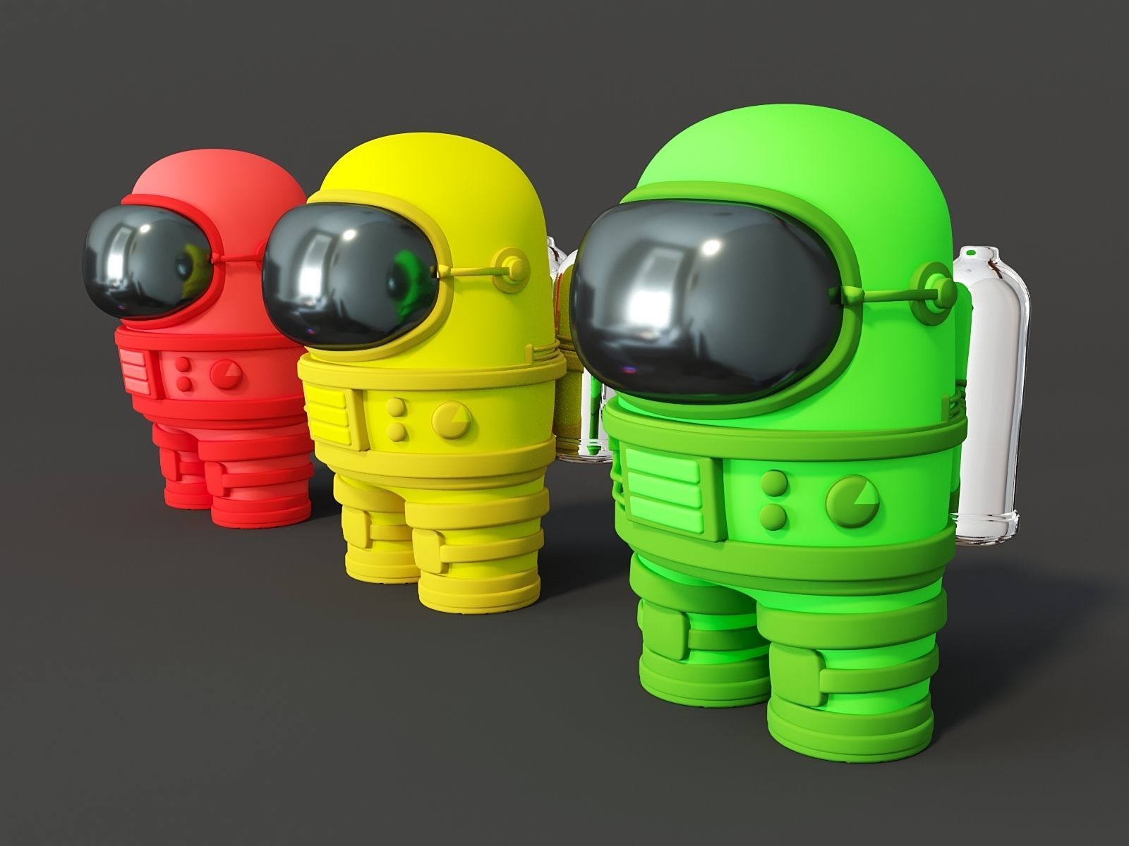 Cartoon astronaut 3D model_1