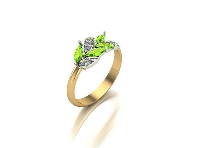 Ring with diamonds und998 3D print model