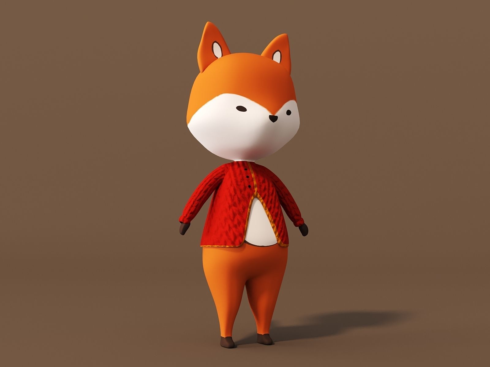 Cartoon fox 3D model_5