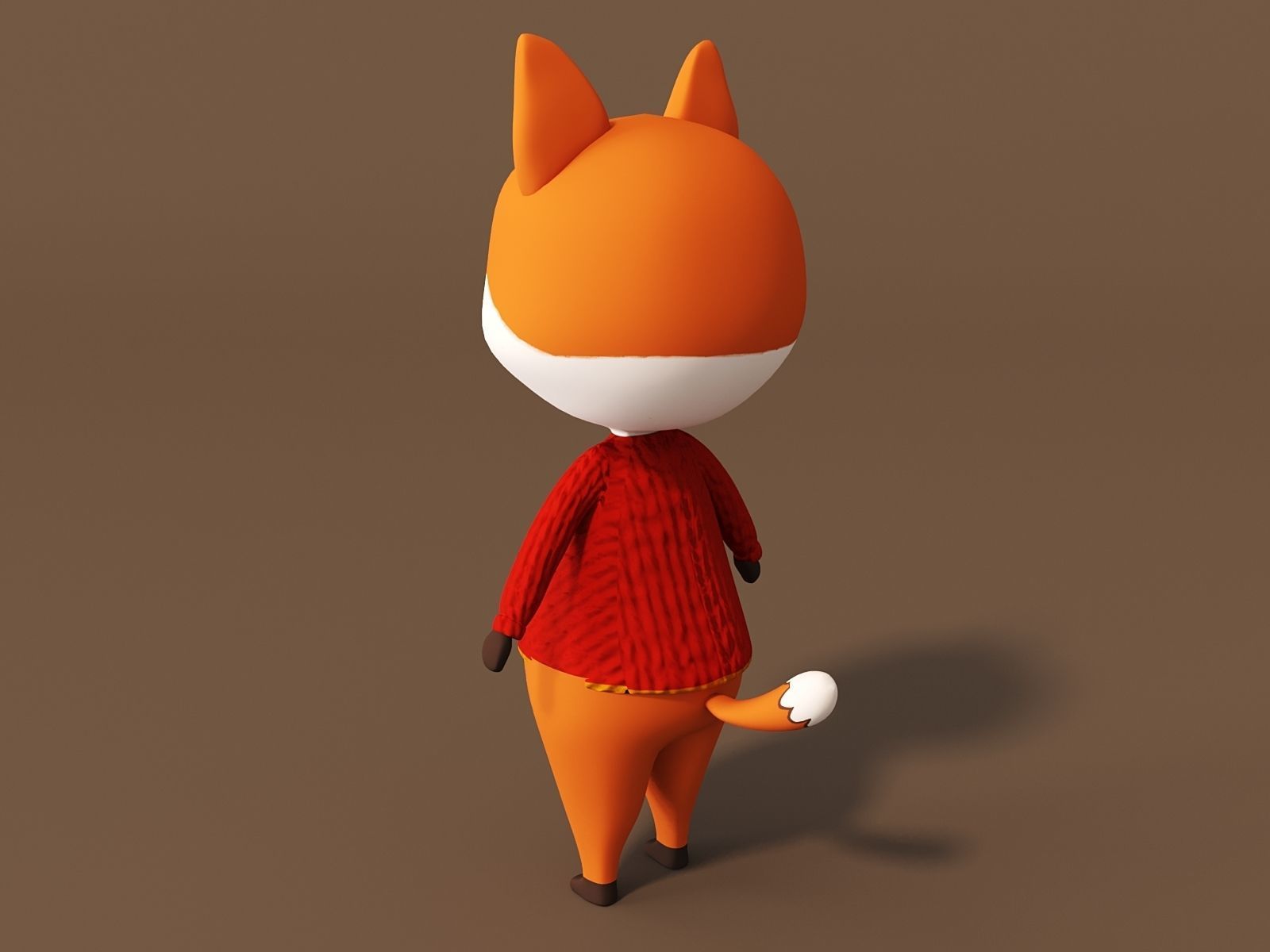 Cartoon fox 3D model_2